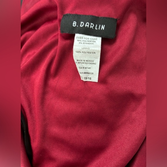 B. Darlin Bodycon Dress Ruched Cut Out Party Cocktail Burgundy 15/16 - Picture 3 of 4